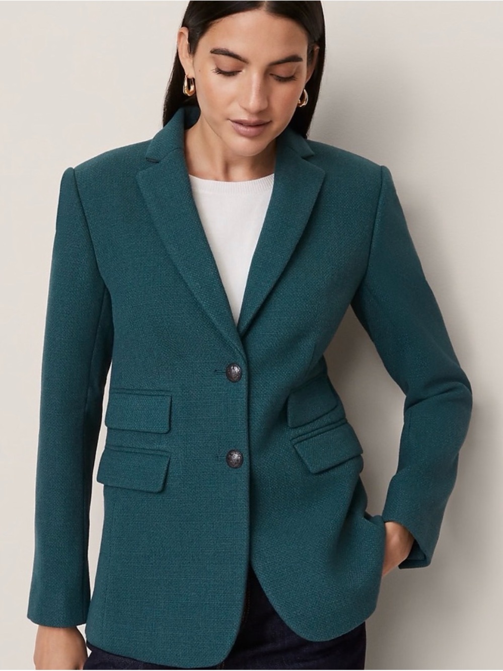 Never Worn: Ann Taylor Petite Greenwich Blazer in Dark Teal